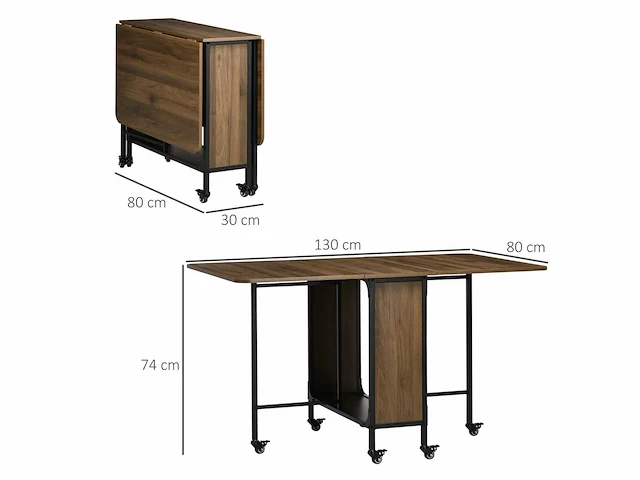 Verrijdbare klaptafel - 2 opklapbare oppervlakken - afbeelding 4 van  9