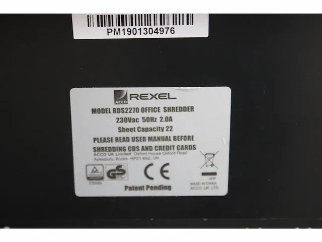 Verrijdbare papierversnipperaar rexel rds2270 - afbeelding 4 van  4