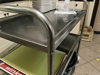 Verrijdbare rvs opdienkar - afbeelding 4 van  4