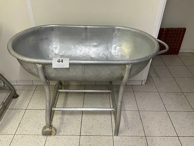 Verrijdbare rvs vleeskuip/mengbak - afbeelding 1 van  4