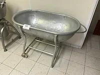 Verrijdbare rvs vleeskuip/mengbak - afbeelding 3 van  4