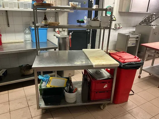 Verrijdbare rvs werktafel alinox - afbeelding 1 van  5
