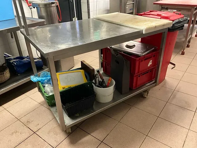 Verrijdbare rvs werktafel alinox - afbeelding 2 van  5