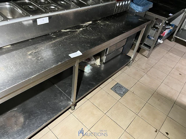 Verrijdbare rvs werktafel - afbeelding 2 van  5