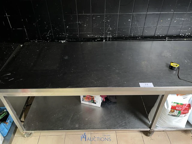 Verrijdbare rvs werktafel - afbeelding 2 van  3