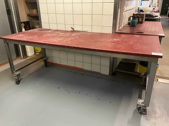 Verrijdbare rvs werktafel - afbeelding 1 van  5