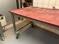 Verrijdbare rvs werktafel - afbeelding 2 van  5