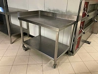 Verrijdbare rvs werktafel
