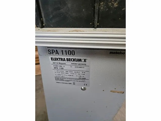 Verrijdbare stofafzuiging elektra beckum spa 1100 - afbeelding 3 van  7
