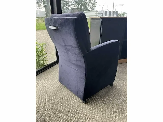 Verrijdbare stoffen clubzetel - blauw - afbeelding 2 van  2