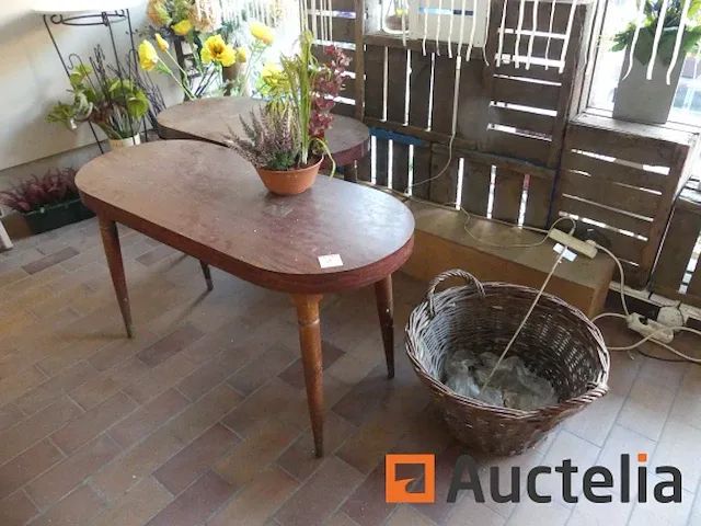 Verschillend decoraties, pallets, antieke houten kratten, tafels, kunstmatige floral assemblage,... - afbeelding 7 van  10