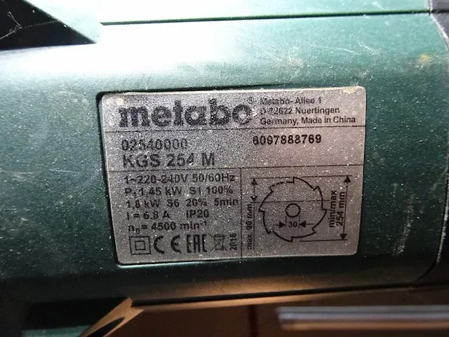 Verstek/afkortzaag metabo - afbeelding 5 van  5