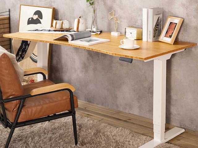 Verstelbaar elektrisch bureau 140 x 70 cm - afbeelding 1 van  12