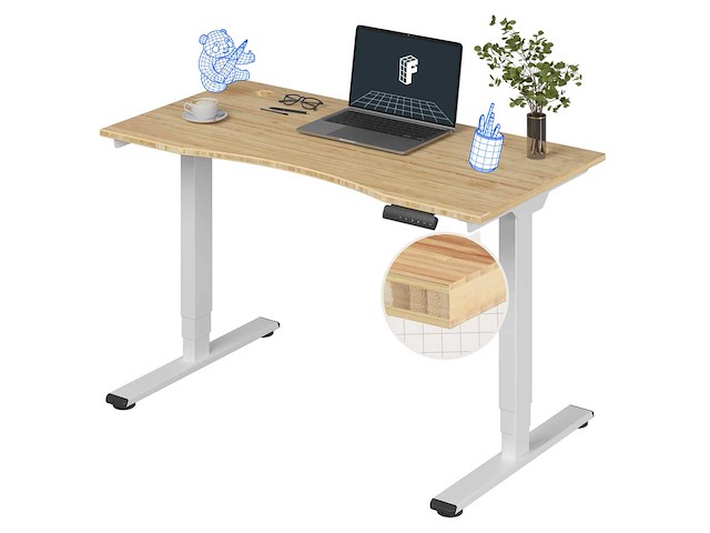 Verstelbaar elektrisch bureau 140 x 70 cm - afbeelding 5 van  12