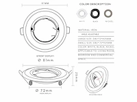 Verstelbaar gu10 inbouwarmatuur – zilver – (100x) - afbeelding 6 van  6