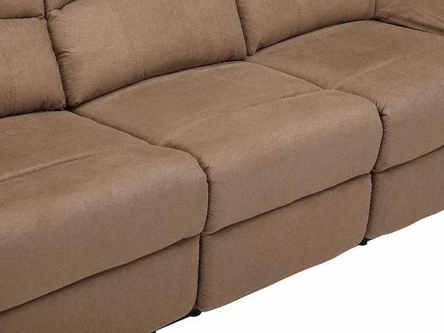 Verstelbare 3-zitsbank in microvezel - taupe - afbeelding 4 van  7