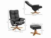 Verstelbare fauteuil lounge stoel met voetensteun - afbeelding 4 van  10