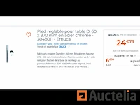 Verstelbare tafelpoot in verchroomd staal emuca 3048011 - afbeelding 1 van  1