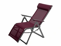 Verstelbare tuinstoel - bordeaux & grafiet (x2) - afbeelding 4 van  5