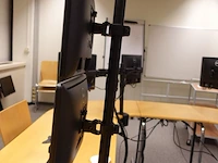 Vertical mounted dual monitor base, with 2x 17" dell monitor + arm for dual monitors horizontal + 2de voet - afbeelding 3 van  4
