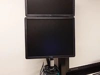 Vertical mounted dual monitor base, with 2x 17" dell monitor - afbeelding 1 van  3