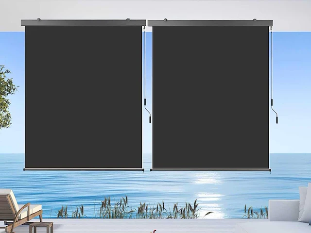 Verticale balkonluifel, 160x250cm - grijs - afbeelding 1 van  5