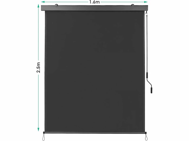 Verticale balkonluifel, 160x250cm - grijs - afbeelding 3 van  5
