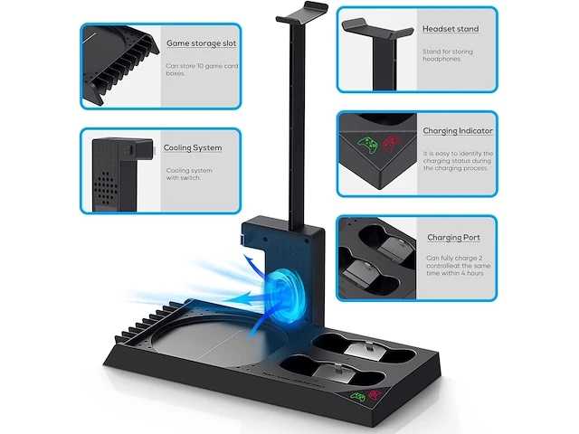 Verticale koelstandaard compatibel met xbox series x - afbeelding 5 van  5