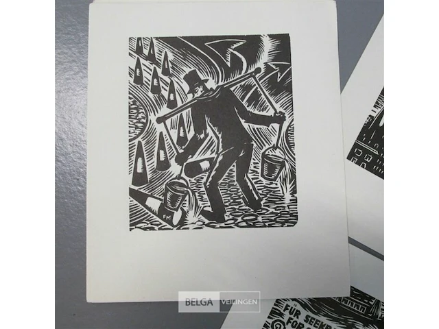 Verzameling gravures frans masereel hamburg ± 20x16 - afbeelding 3 van  7