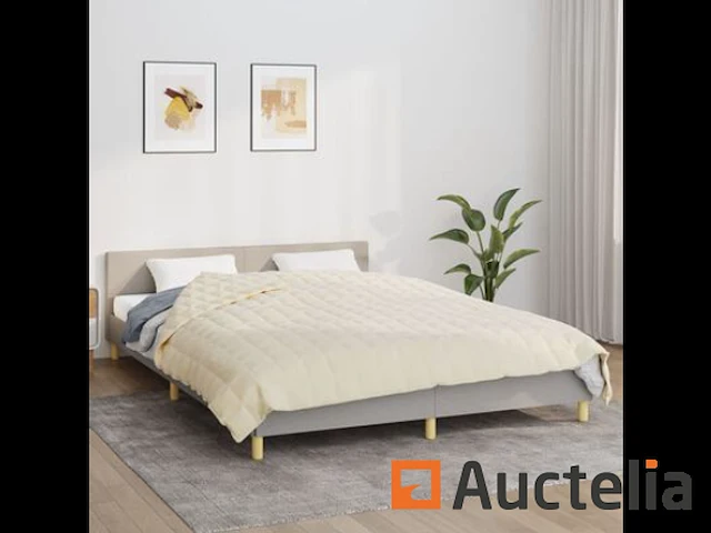 Verzwaringsdeken licht crème 220x235 cm 15 kg stof - afbeelding 1 van  4
