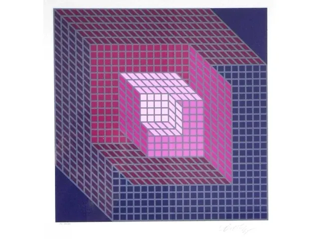 Victor vasarely (hongarije 1906-1997) - afbeelding 2 van  5