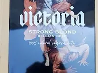Victoria strong blond bier origineel reclamebord metaal - afbeelding 3 van  4