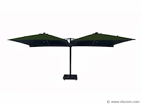 Vierdubbele hangende parasol donkergroen - afbeelding 3 van  10