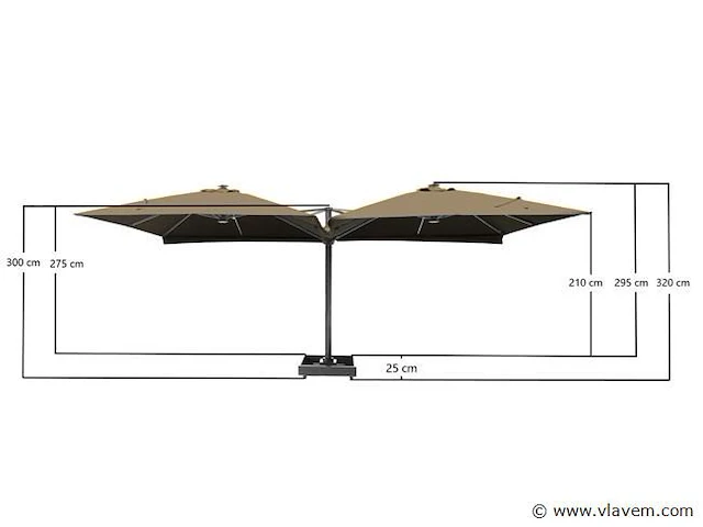 Vierdubbele hangende parasol donkergroen - afbeelding 5 van  10