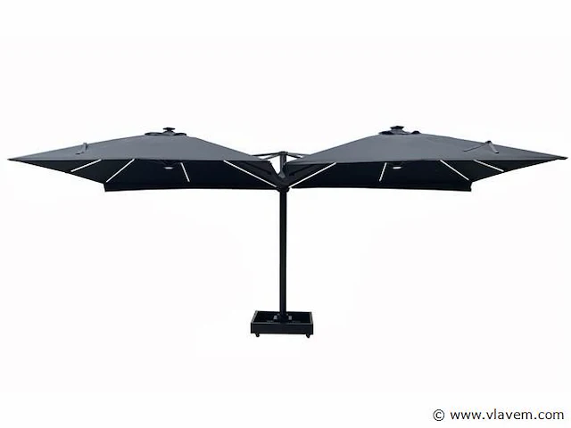 Vierdubbele hangende parasol donkergroen - afbeelding 7 van  10