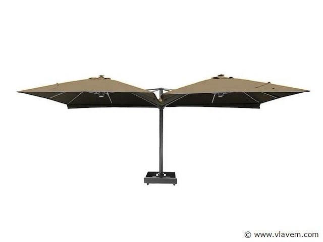 Vierdubbele hangende parasol zandkleurig - afbeelding 4 van  11