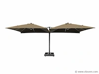Vierdubbele hangende parasol zandkleurig - afbeelding 4 van  11