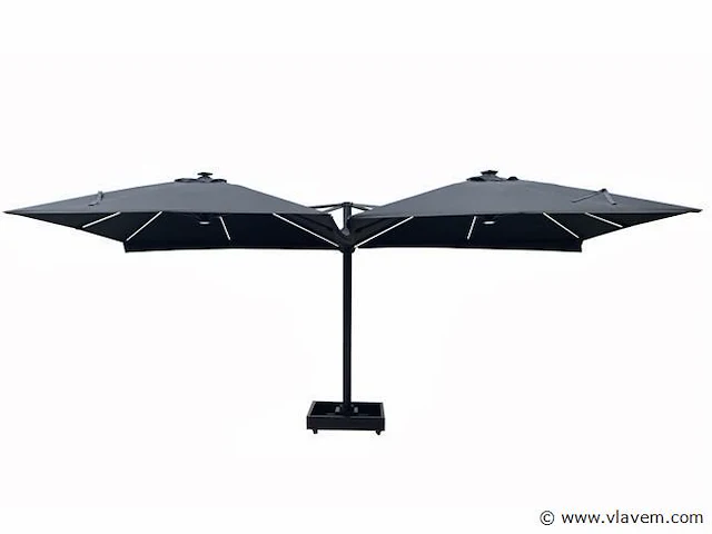 Vierdubbele hangende parasol zandkleurig - afbeelding 10 van  11
