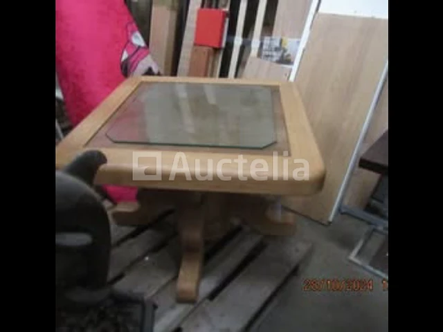Vierkante eiken tafel/ zeer robuust - afbeelding 1 van  4