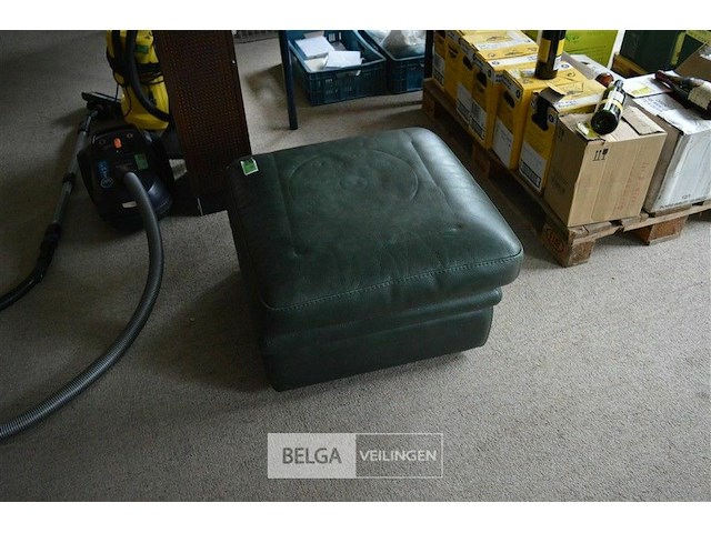 Vierkante lederen poef - afbeelding 2 van  4