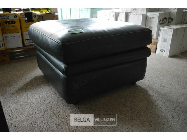 Vierkante lederen poef - afbeelding 4 van  4