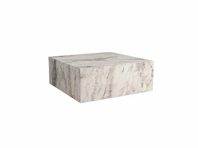 Vierkante salontafel in mdf marmer afwerking xl - afbeelding 2 van  6