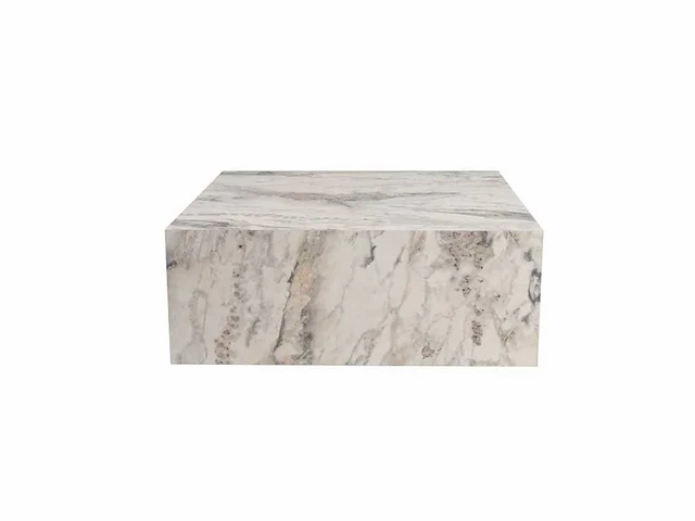 Vierkante salontafel in mdf marmer afwerking xl - afbeelding 3 van  6