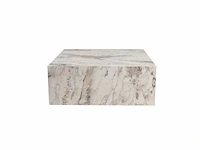 Vierkante salontafel in mdf marmer afwerking xl - afbeelding 3 van  6