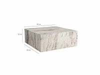 Vierkante salontafel in mdf marmer afwerking xl - afbeelding 6 van  6