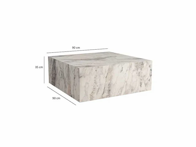 Vierkante salontafel in mdf marmer afwerking xl - afbeelding 7 van  16