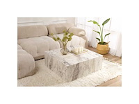 Vierkante salontafel in mdf marmer afwerking xl - afbeelding 2 van  8