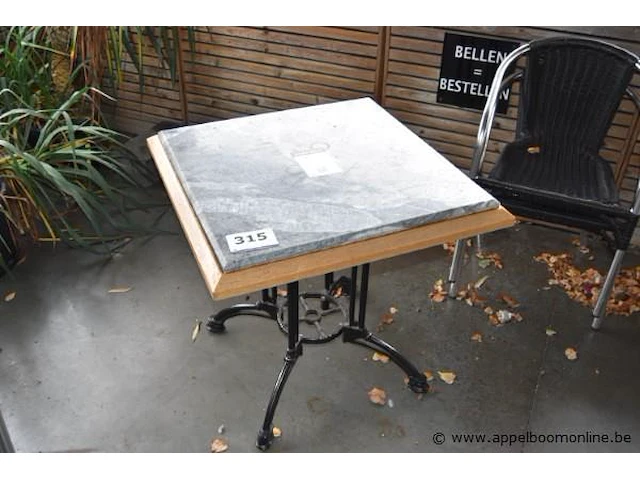 Vierkante terrastafel vv stenen blad - afbeelding 1 van  1