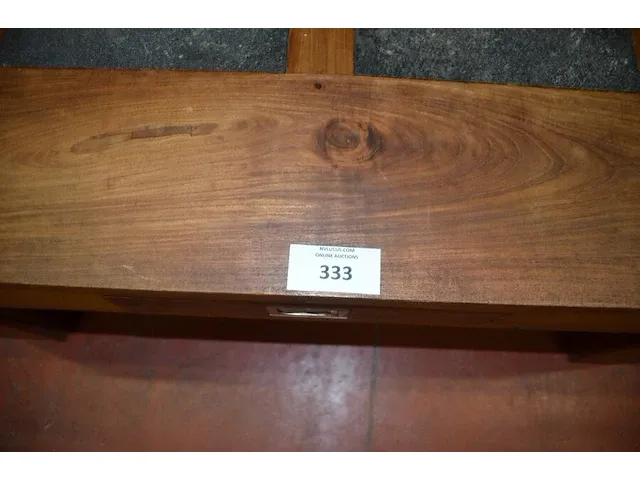 Vierkantige salontafel hout met inleg stenen 1 lade afm. 100x100 - afbeelding 2 van  4