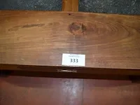 Vierkantige salontafel hout met inleg stenen 1 lade afm. 100x100 - afbeelding 2 van  4